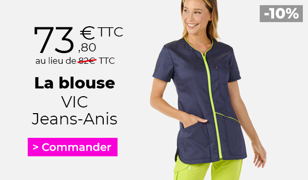 blouse medicale jeans-anis